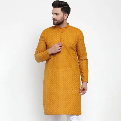 Traditional Indian Men Kurta Shirt Spring Blouse Long Thin Embroidery Grid Tops Vintage